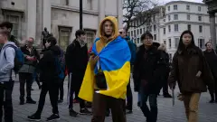 українці прапор біженці люди переселенці впо