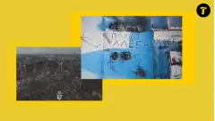 Літня жінка написала на снігу Прошу хліба Костянтинівка
