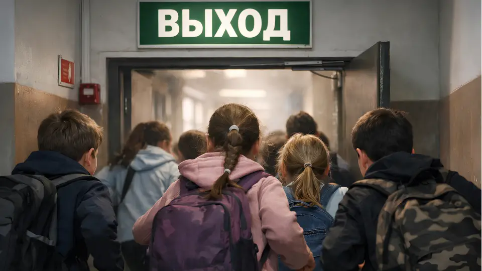 евакуація діти школа вихід