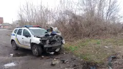 Російський дрон атакував поліцейське авто