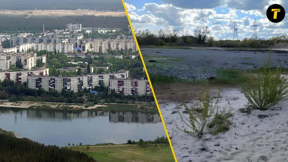 Чисте озеро в Сіверськодонецьку до та після