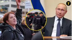 протест мітинг жінка люди путін поліція рф