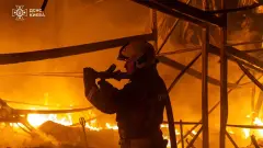 обстріл Києва пожежа дснс рятувальник вогонь