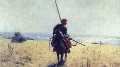 Козак у степу, картина Рєпіна