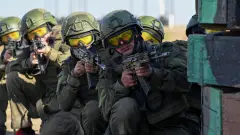 Російські військові на тренуванні в Ростовській області РФ